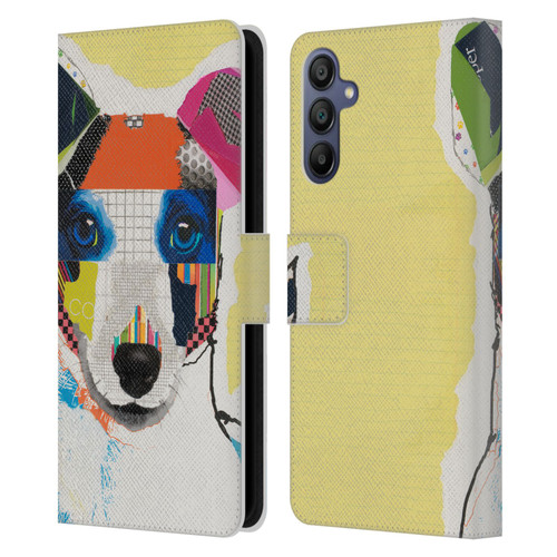 Michel Keck Dogs Whippet Leather Book Wallet Case Cover For Samsung Galaxy A15