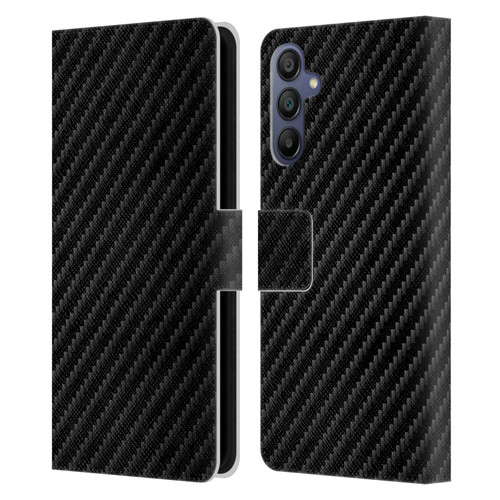 Alyn Spiller Carbon Fiber Plain Leather Book Wallet Case Cover For Samsung Galaxy A15