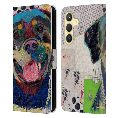 Michel Keck Dogs Rottweiler Leather Book Wallet Case Cover For Samsung Galaxy S24 5G
