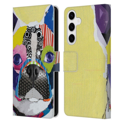 Michel Keck Dogs Boston Terrier Leather Book Wallet Case Cover For Samsung Galaxy S24+ 5G