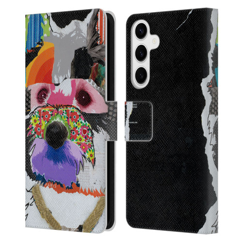Michel Keck Dogs Westie Leather Book Wallet Case Cover For Samsung Galaxy S24+ 5G