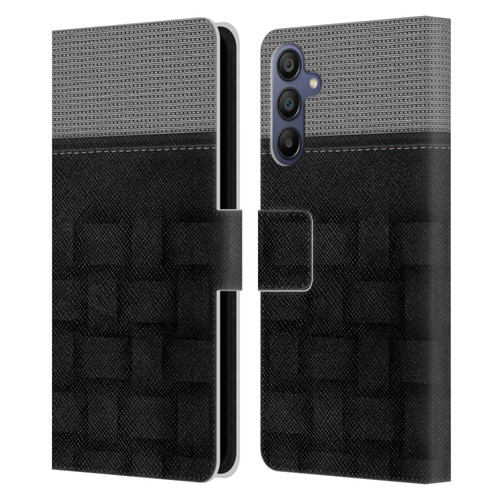 Alyn Spiller Luxury Charcoal Leather Book Wallet Case Cover For Samsung Galaxy A15