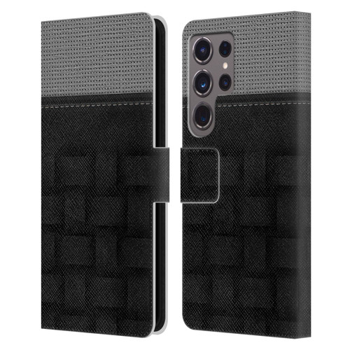 Alyn Spiller Luxury Charcoal Leather Book Wallet Case Cover For Samsung Galaxy S24 Ultra 5G