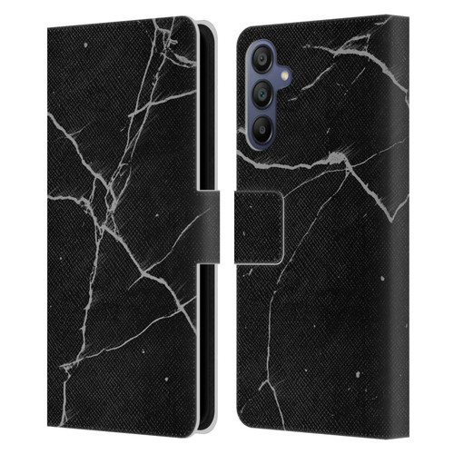 Alyn Spiller Marble Black Leather Book Wallet Case Cover For Samsung Galaxy A15