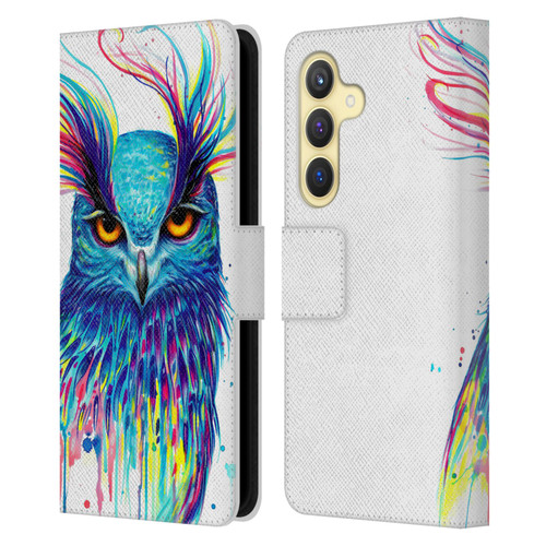 Pixie Cold Animals Into The Blue Leather Book Wallet Case Cover For Samsung Galaxy S24 5G
