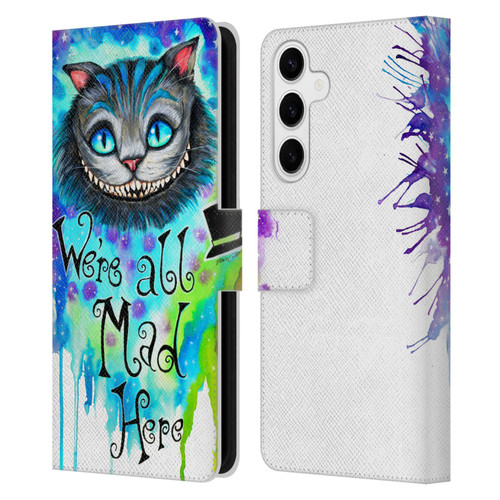 Pixie Cold Cats We Are All Mad Here Leather Book Wallet Case Cover For Samsung Galaxy S24+ 5G