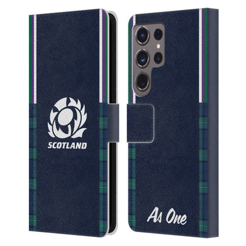 Scotland Rugby 2023/24 Crest Kit Home Leather Book Wallet Case Cover For Samsung Galaxy S24 Ultra 5G