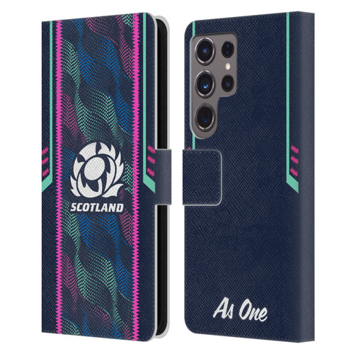 Scotland Rugby 2023/24 Crest Kit Wave Training Leather Book Wallet Case Cover For Samsung Galaxy S24 Ultra 5G