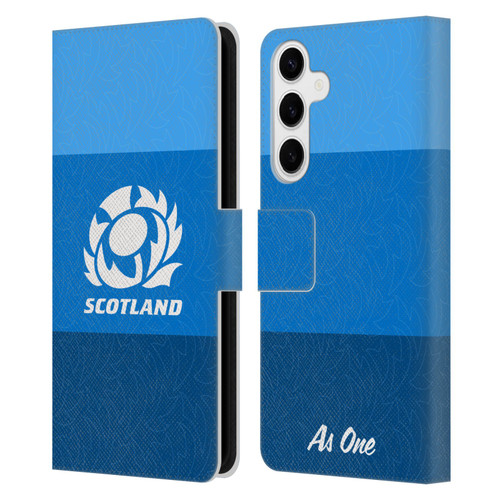 Scotland Rugby Graphics Stripes Pattern Leather Book Wallet Case Cover For Samsung Galaxy S24+ 5G