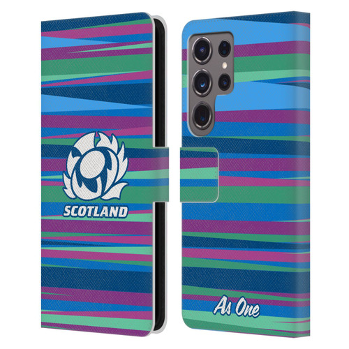 Scotland Rugby Graphics Training Pattern Leather Book Wallet Case Cover For Samsung Galaxy S24 Ultra 5G