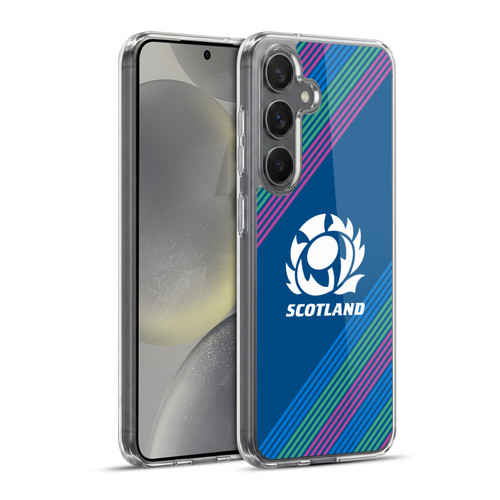 Scotland Rugby Graphics Stripes Soft Gel Case for Samsung Galaxy S24+ 5G