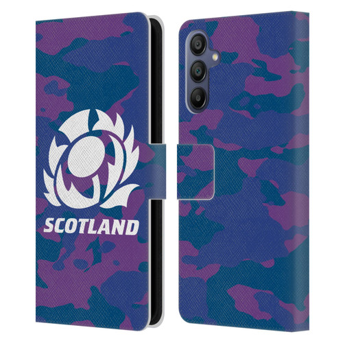 Scotland Rugby Logo 2 Camouflage Leather Book Wallet Case Cover For Samsung Galaxy A15