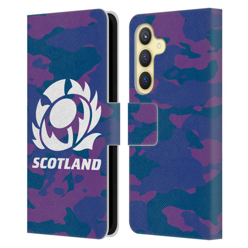 Scotland Rugby Logo 2 Camouflage Leather Book Wallet Case Cover For Samsung Galaxy S24 5G