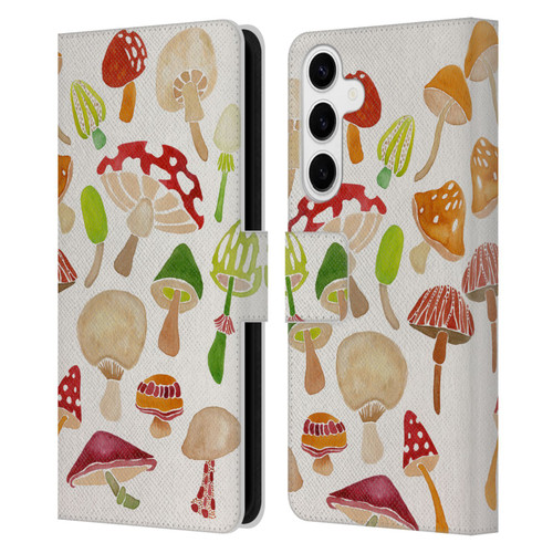 Cat Coquillette Nature Mushrooms Leather Book Wallet Case Cover For Samsung Galaxy S24+ 5G
