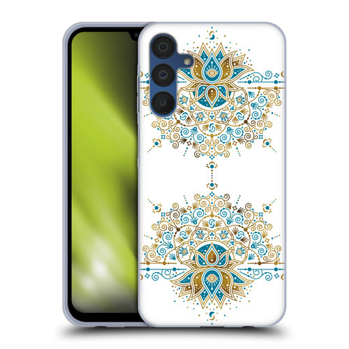 Cat Coquillette Patterns 6 Lotus Bloom Mandala 2 Soft Gel Case for Samsung Galaxy A15