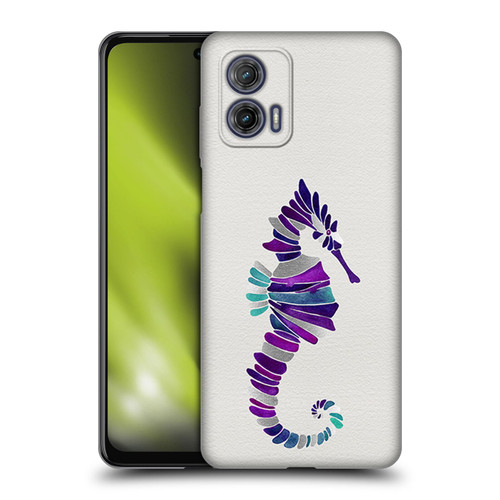 Cat Coquillette Sea Seahorse Purple Soft Gel Case for Motorola Moto G73 5G