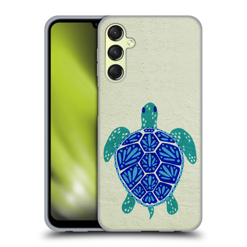 Cat Coquillette Sea Turtle Blue Soft Gel Case for Samsung Galaxy A24 4G / Galaxy M34 5G