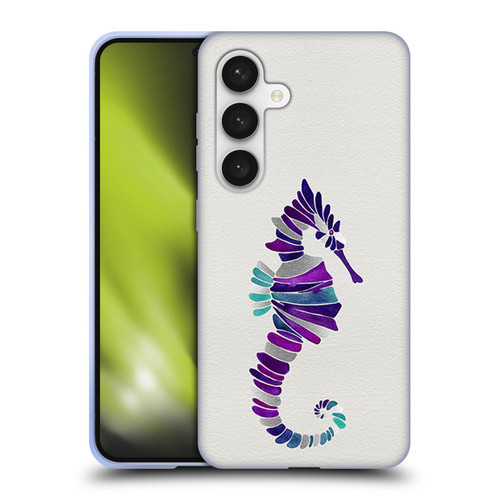 Cat Coquillette Sea Seahorse Purple Soft Gel Case for Samsung Galaxy S24 5G
