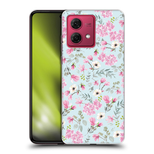 Anis Illustration Flower Pattern 2 Pink Soft Gel Case for Motorola Moto G84 5G