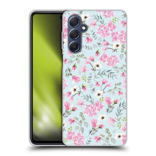Anis Illustration Flower Pattern 2 Pink Soft Gel Case for Samsung Galaxy M54 5G