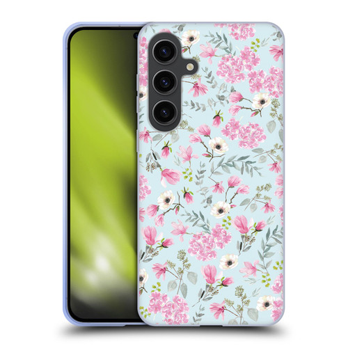 Anis Illustration Flower Pattern 2 Pink Soft Gel Case for Samsung Galaxy S24+ 5G