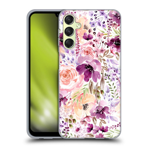 Anis Illustration Flower Pattern 3 Floral Chaos Soft Gel Case for Samsung Galaxy A24 4G / Galaxy M34 5G