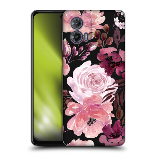 Anis Illustration Graphics Floral Chaos Dark Pink Soft Gel Case for Motorola Moto G73 5G