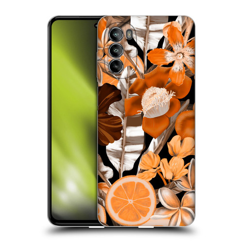 Anis Illustration Graphics Flower & Fruit Orange Soft Gel Case for Motorola Moto G82 5G