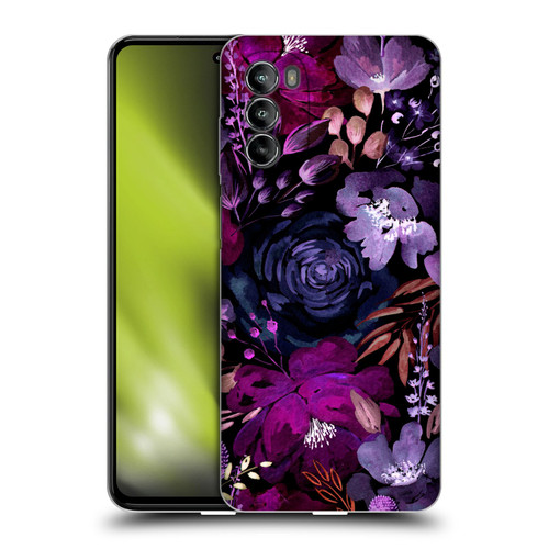 Anis Illustration Graphics Floral Chaos Purple Soft Gel Case for Motorola Moto G82 5G