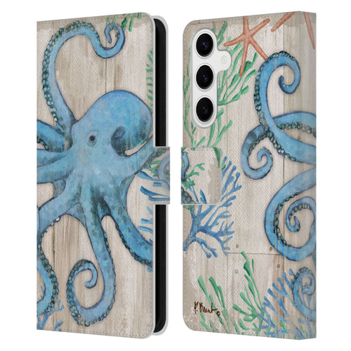 Paul Brent Coastal Sealife Leather Book Wallet Case Cover For Samsung Galaxy S24+ 5G