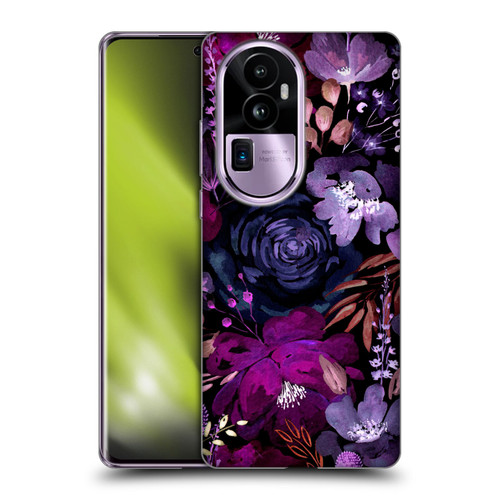 Anis Illustration Graphics Floral Chaos Purple Soft Gel Case for OPPO Reno10 Pro+