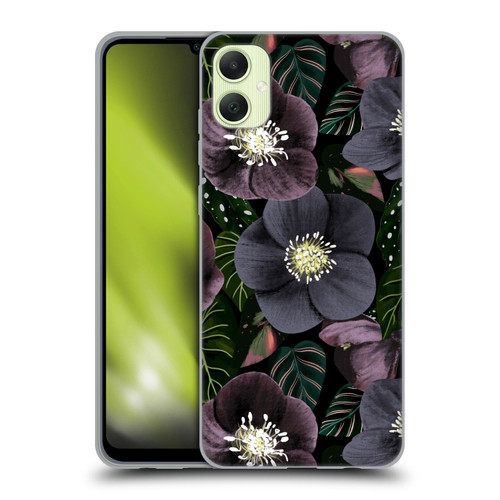 Anis Illustration Graphics Dark Flowers Soft Gel Case for Samsung Galaxy A05