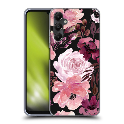 Anis Illustration Graphics Floral Chaos Dark Pink Soft Gel Case for Samsung Galaxy A05s