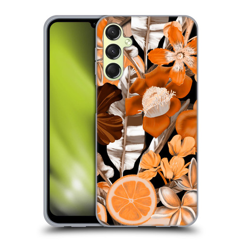Anis Illustration Graphics Flower & Fruit Orange Soft Gel Case for Samsung Galaxy A24 4G / Galaxy M34 5G