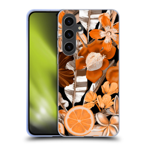 Anis Illustration Graphics Flower & Fruit Orange Soft Gel Case for Samsung Galaxy S24+ 5G