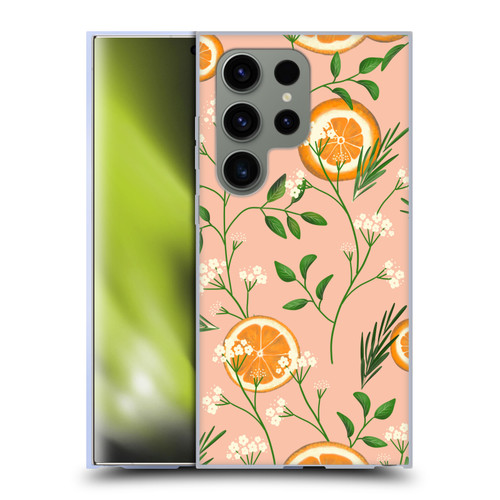 Anis Illustration Graphics Elderflower Orange Pastel Soft Gel Case for Samsung Galaxy S24 Ultra 5G