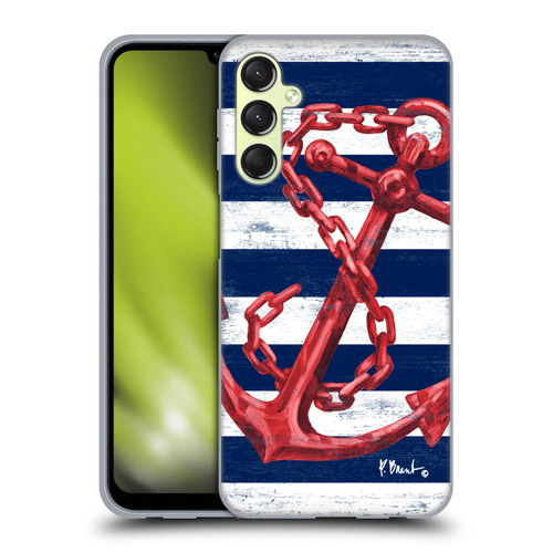 Paul Brent Nautical Westerly Anchor Red Soft Gel Case for Samsung Galaxy A24 4G / M34 5G