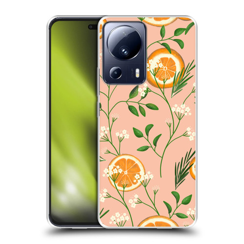 Anis Illustration Graphics Elderflower Orange Pastel Soft Gel Case for Xiaomi 13 Lite 5G