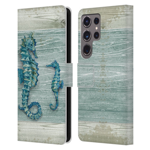Paul Brent Sea Creatures Seahorse Leather Book Wallet Case Cover For Samsung Galaxy S24 Ultra 5G