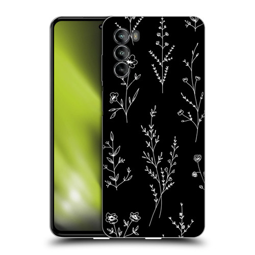 Anis Illustration Wildflowers Black Soft Gel Case for Motorola Moto G82 5G