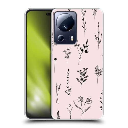 Anis Illustration Wildflowers Light Pink Soft Gel Case for Xiaomi 13 Lite 5G