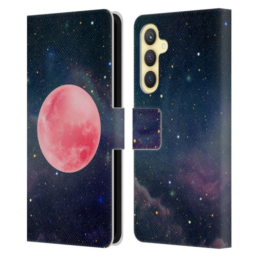 Cosmo18 Space Pink Moon Leather Book Wallet Case Cover For Samsung Galaxy S23 FE 5G