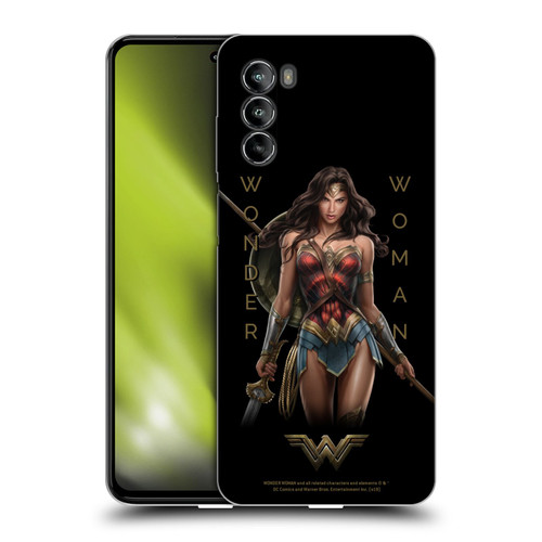 Wonder Woman Movie Character Art Typography Soft Gel Case for Motorola Moto G82 5G