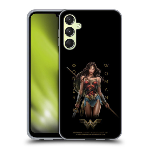 Wonder Woman Movie Character Art Typography Soft Gel Case for Samsung Galaxy A24 4G / Galaxy M34 5G