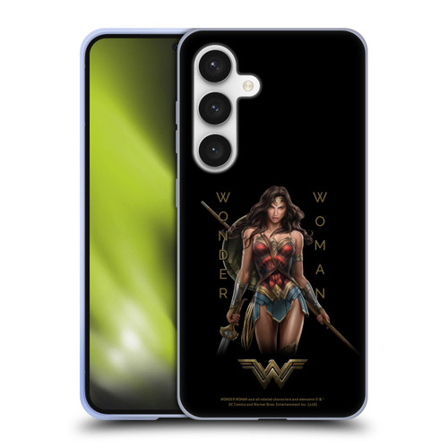 Wonder Woman Movie Character Art Typography Soft Gel Case for Samsung Galaxy S24 5G