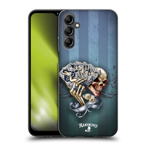 Alchemy Gothic Skull And Cards Read 'Em And Weep Soft Gel Case for Samsung Galaxy M14 5G