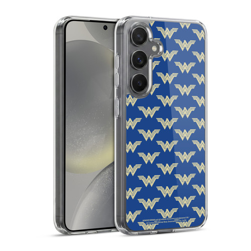 Wonder Woman Movie Logos Pattern Soft Gel Case for Samsung Galaxy S24 5G & MagSafe