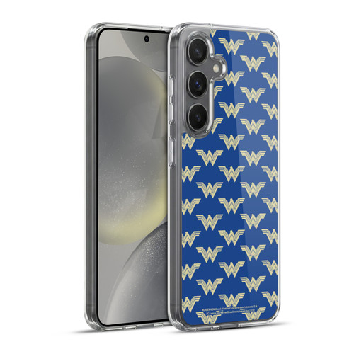 Wonder Woman Movie Logos Pattern Soft Gel Case for Samsung Galaxy S24+ 5G & MagSafe