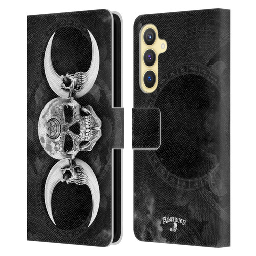 Alchemy Gothic Skull Dark Goddess Moon Leather Book Wallet Case Cover For Samsung Galaxy S23 FE 5G