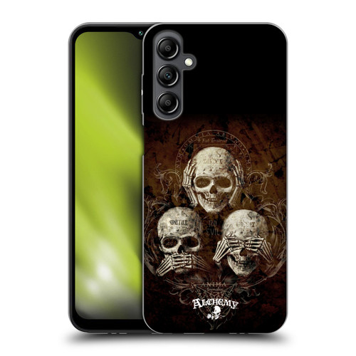 Alchemy Gothic Skull No Evil Three Skull Soft Gel Case for Samsung Galaxy M14 5G